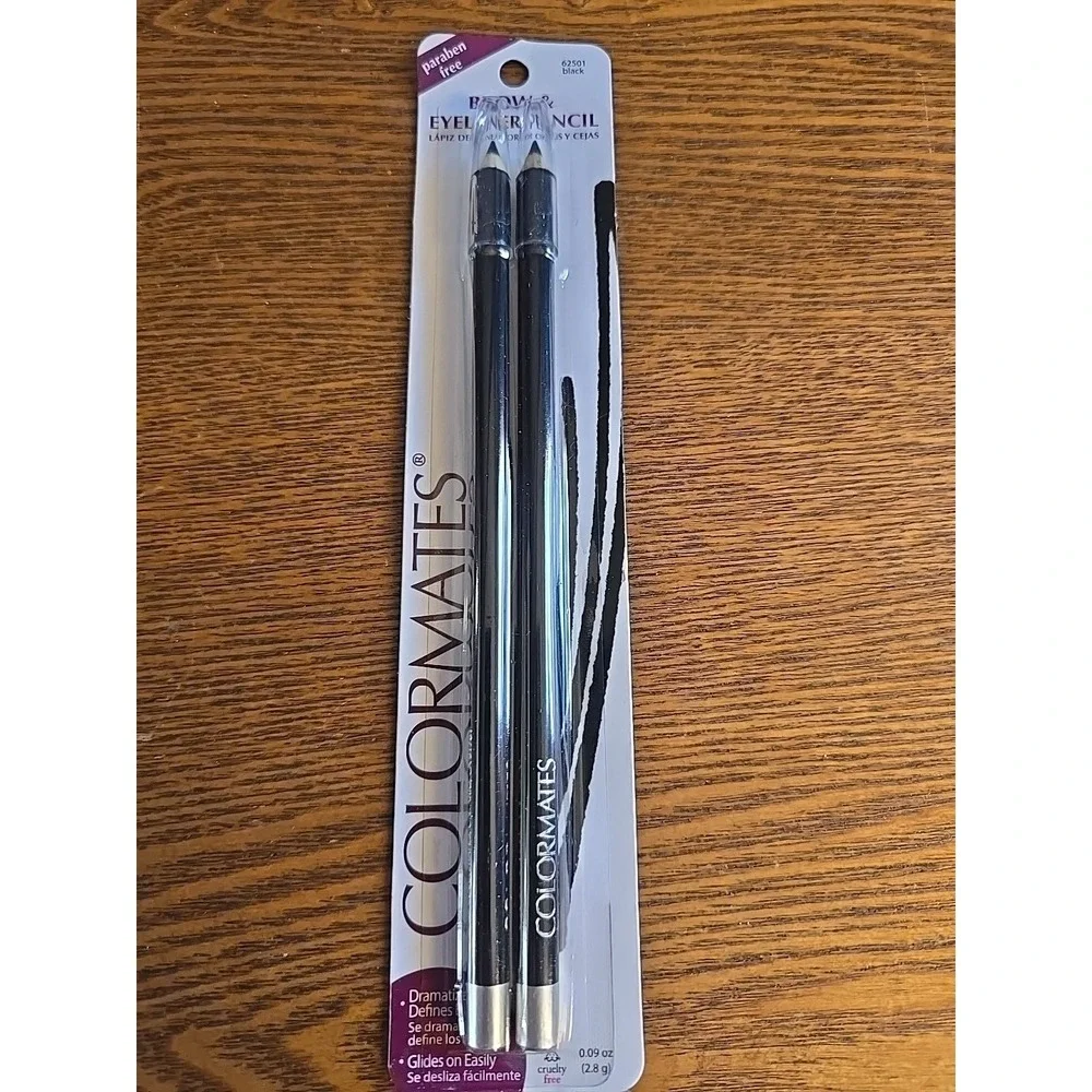 Colormates Brow & Eye Liner Pencils NIP 62501 Black‎